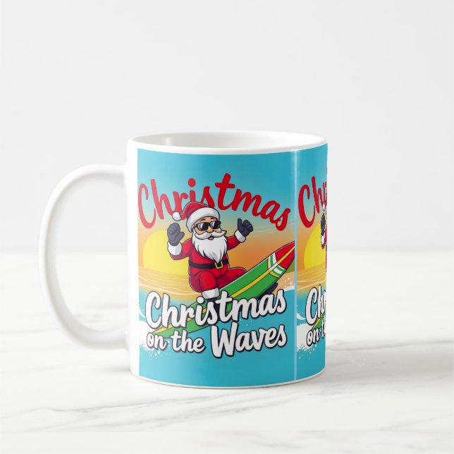 Mug Noël dans la Père Noël des vagues (Gauche)