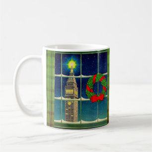 Mug Noël dans la ville des années 1950