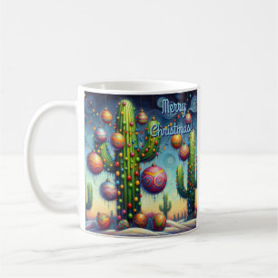 Mug Noël dans le désert Sud-Ouest Saguaro Cactus