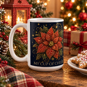 Mug Noël dans les Étoiles Poinsettia