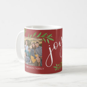 Mug Noël d'aquarelle de joie laisse 2 photos