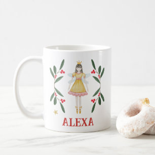 Mug Noël de ballerine botanique personnalisé