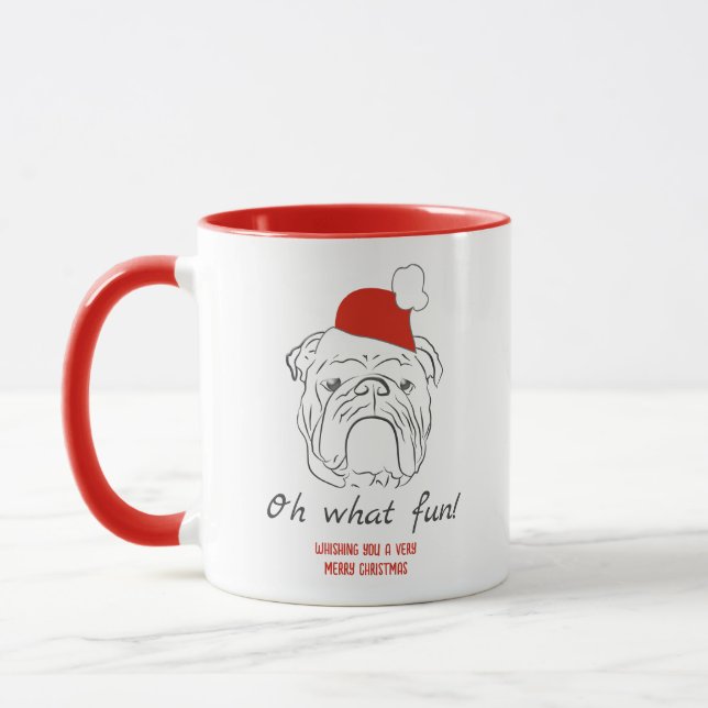 Mug Noël de Bulldog anglais (Gauche)
