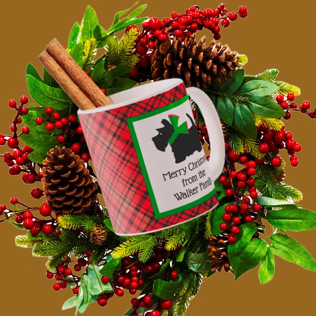 Mug Noël de Chien écossais noir customisé (Créateur téléchargé)