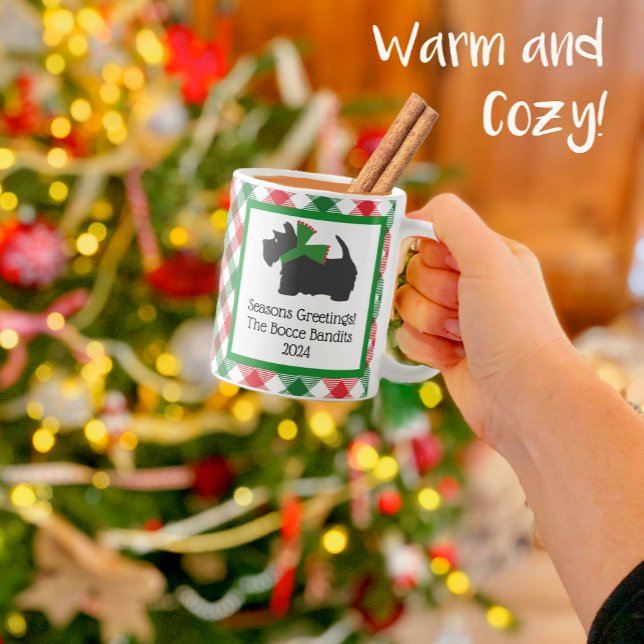 Mug Noël de Chien écossais noir customisé (Créateur téléchargé)