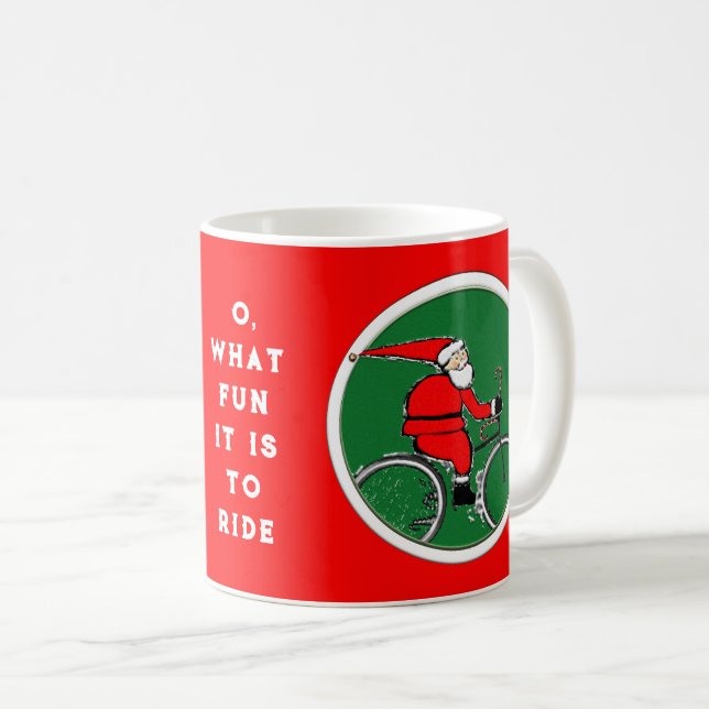 Mug Noël de cycliste cycliste (Devant droit)