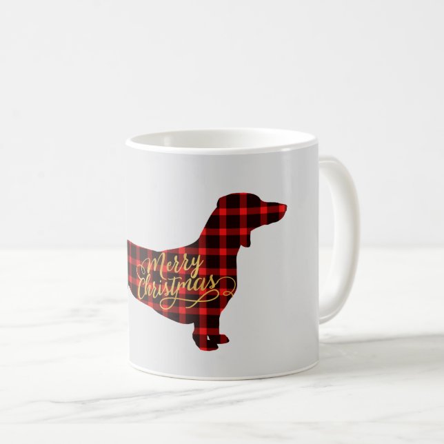Mug Noël de Dachshund Buffalo (Devant droit)