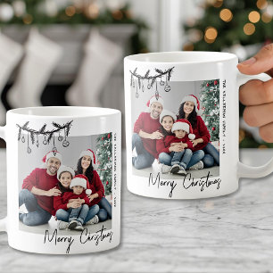 Mug Noël de famille photo personnalisée festive