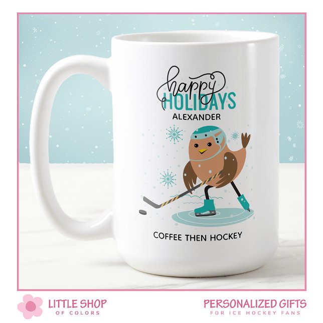 Mug Noël de hockey sur glace personnalisé (Créateur téléchargé)