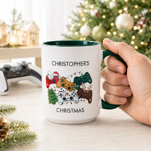 Mug Noël de joueur personnalisé