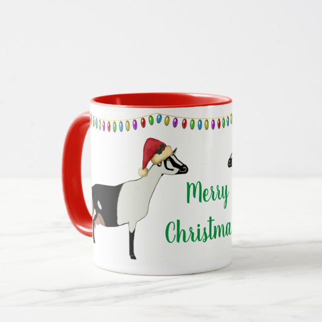 Mug Noël de la chèvre laitière alpine (Devant gauche)