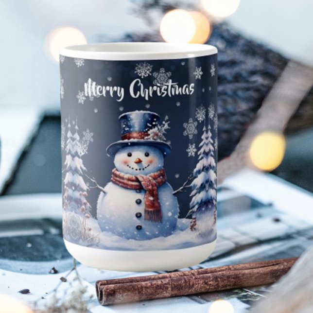 Mug Noël de la forêt d'hiver (Winter Forest Snowman Christmas Mug)