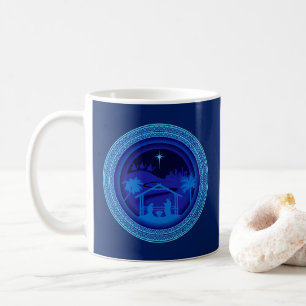 Mug Noël de la Nativité bleue
