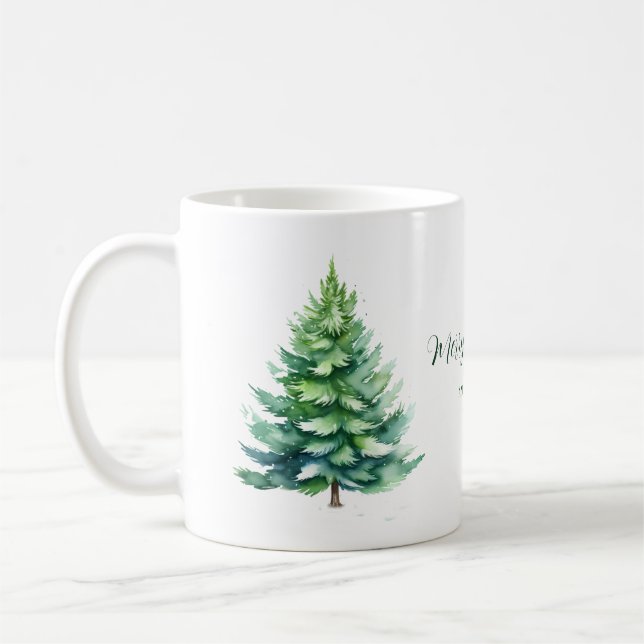 Mug Noël de l'arbre personnalisé (Gauche)