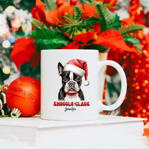 Mug Noël de Noël personnalisé de Cute Boston Terrier