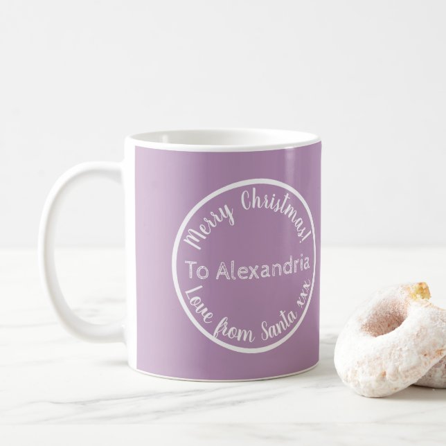 Mug Noël De Père Noël Personnalisé Purple Lilac (Avec donut)