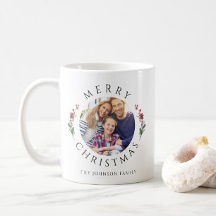 Mug Noël de photo botanique moderne
