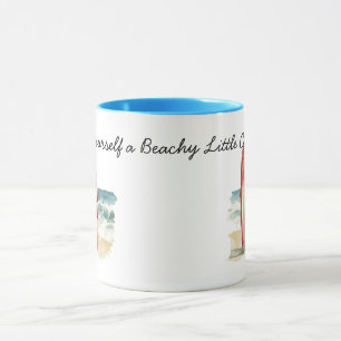Mug Noël de plage de Santa surfeur