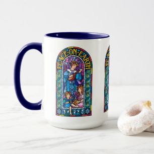 Mug Noël de Pre-Raphaelite de la Paix-sur-Terre de