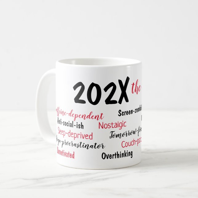 Mug Noël de révision de l'année 2025 personnalisé (Devant gauche)