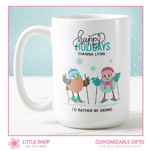 Mug Noël de ski personnalisé