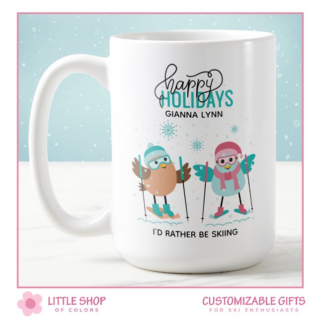 Mug Noël de ski personnalisé (Créateur téléchargé)