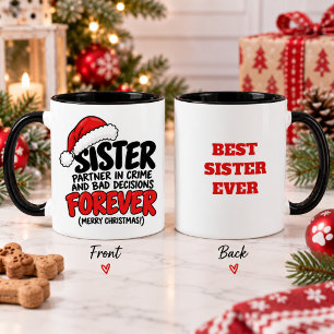 Mug Noël de sœur drôle humour sarcastique de vacances