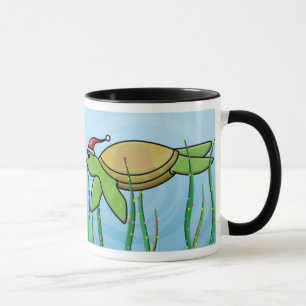 Mug Noël de tortue de mer verte de Kawaii