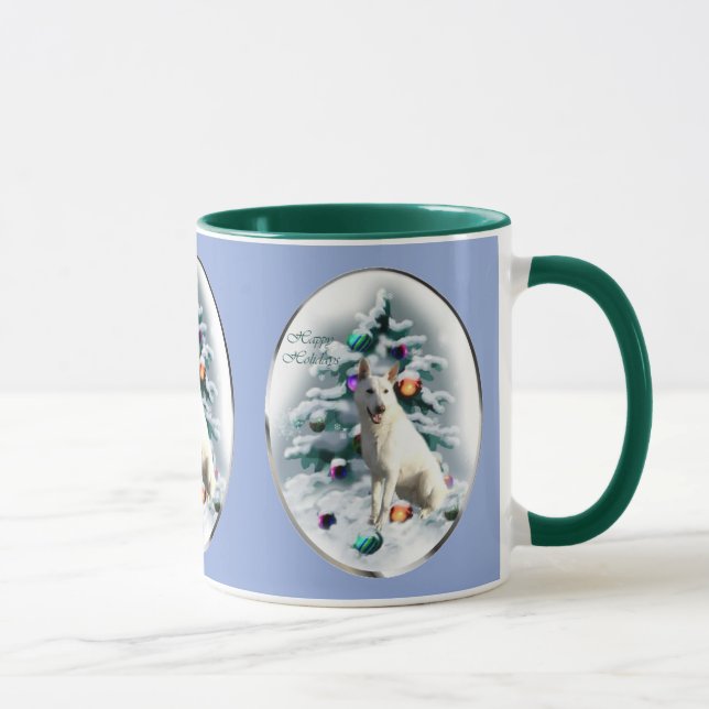Mug Noël des amateurs de bergers allemands blancs (Droite)