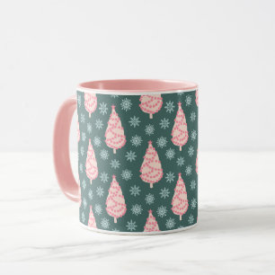 Mug Noël des arbres roses