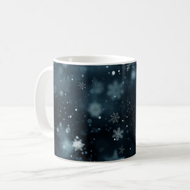 Mug Noël des Flèches de neige noires/blanches (Devant gauche)