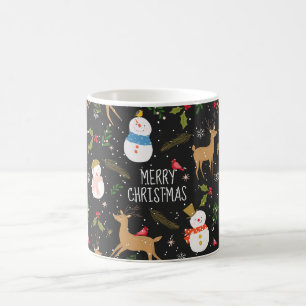 Mug Noël des neigeurs et rennes Noir
