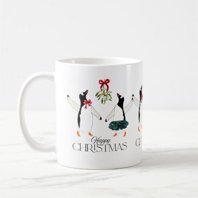 Mug Noël des pingouins dansants (Gauche)