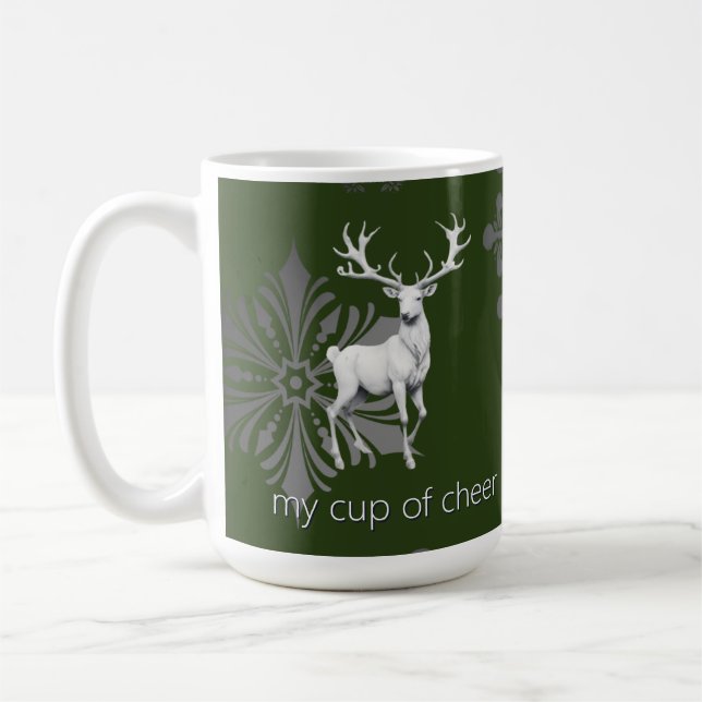 Mug Noël des rennes d'ivoire | Green (Gauche)