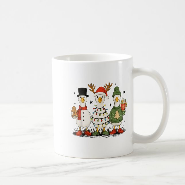 Mug Noël d'oie Noël Lumière Noël Joyeux Goosmas Drôle  (Droite)