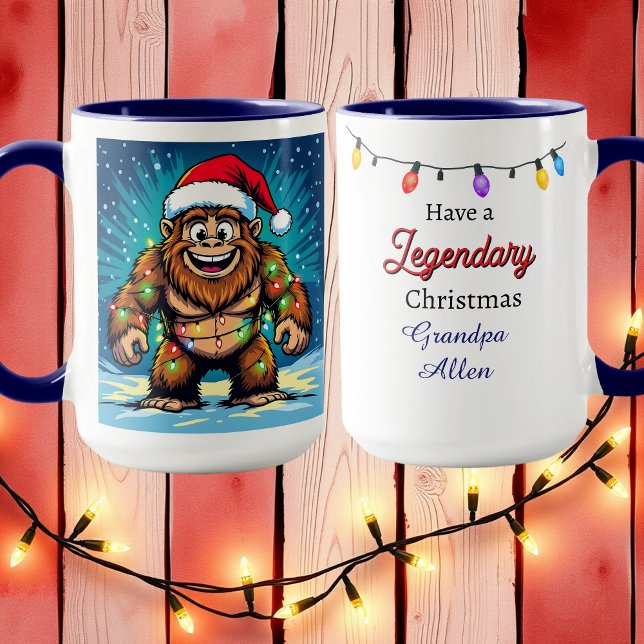 Mug Noël drôle Bigfoot Personnalisé (Créateur téléchargé)