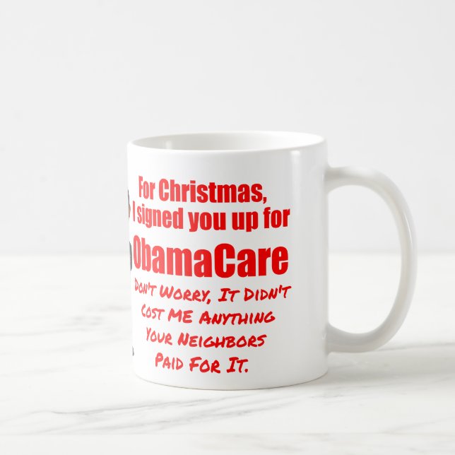 Mug Noël drôle d'ObamaCare (Droite)