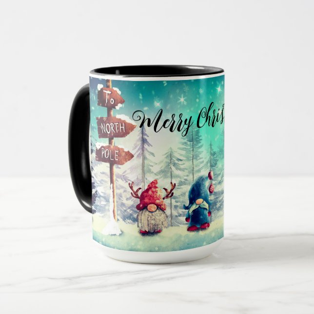 Mug Noël Drôle Gnomes (Devant gauche)