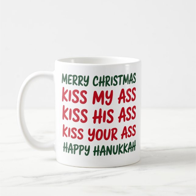 Mug Noël Drôle Joyeux Noël Sarcasique Grossier (Gauche)