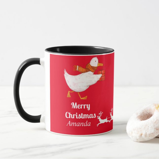 Mug Noël du canard mou (Avec donut)