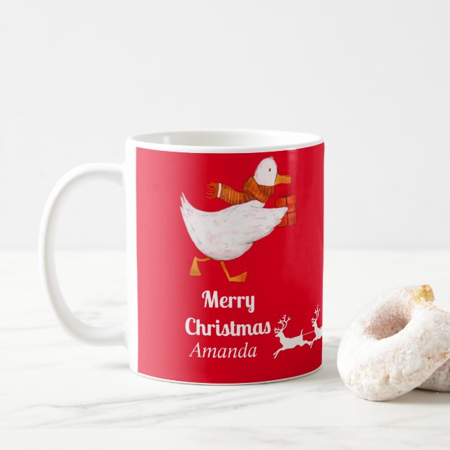 Mug Noël du canard mou (Avec donut)