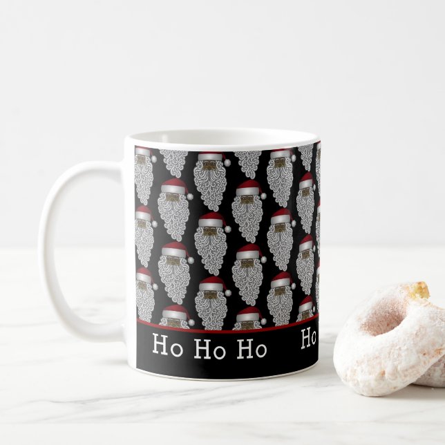 Mug Noël du Père Noël noir (Avec donut)