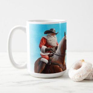 Mug Noël du Père Noël occidental à cheval