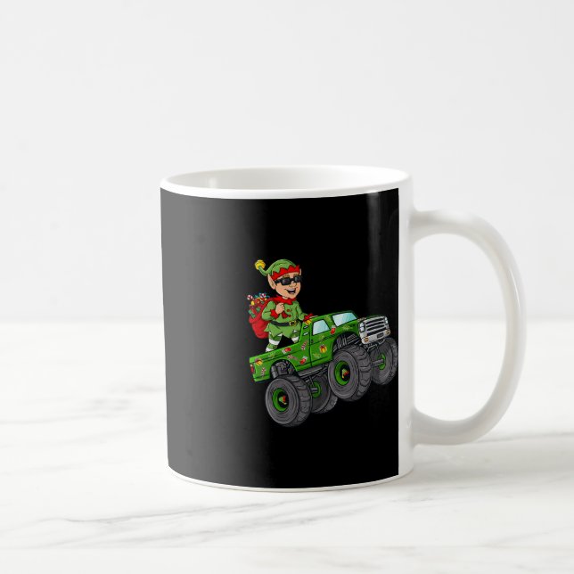 Mug Noël Elf équitation Monster Camion Garçons Enfants (Droite)