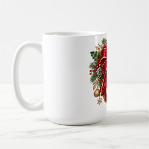 Mug Noël Émeraude Ruban Rouge Velours Luxueux