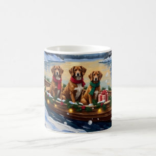 Mug Noël en bateau Vizsla