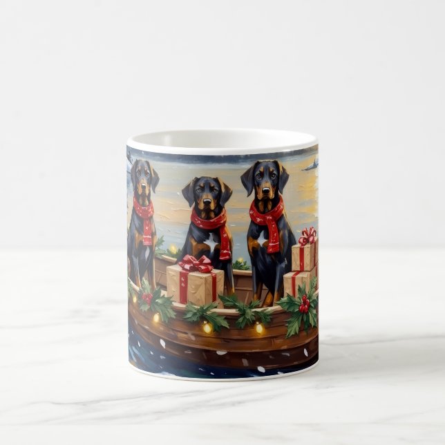 Mug Noël en bateau Weimaraner (Centre)