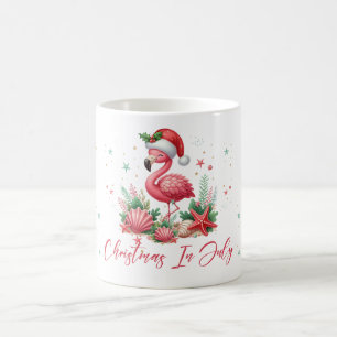 Mug Noël en Flamant rose juillet