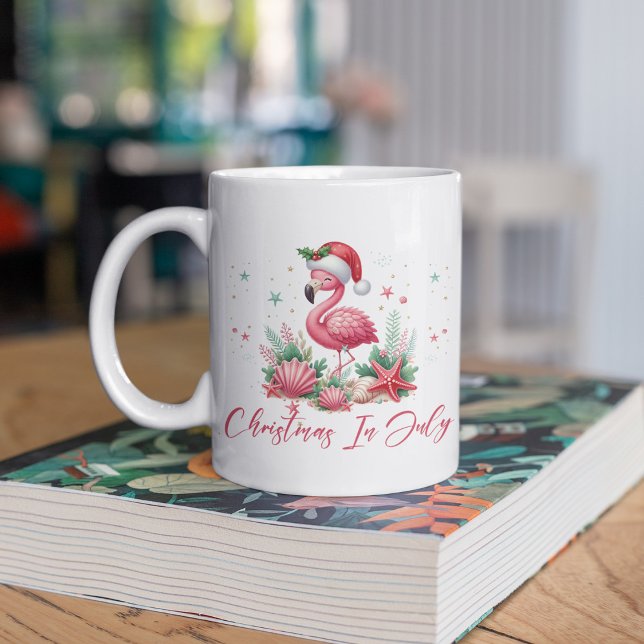 Mug Noël en Flamant rose juillet (Créateur téléchargé)
