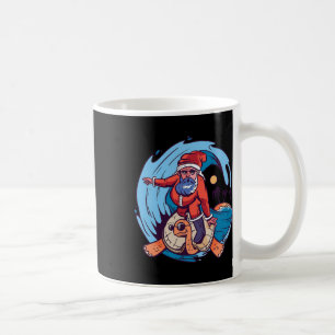 Mug Noël en juillet drôle de Père Noël surfant Hawaïen